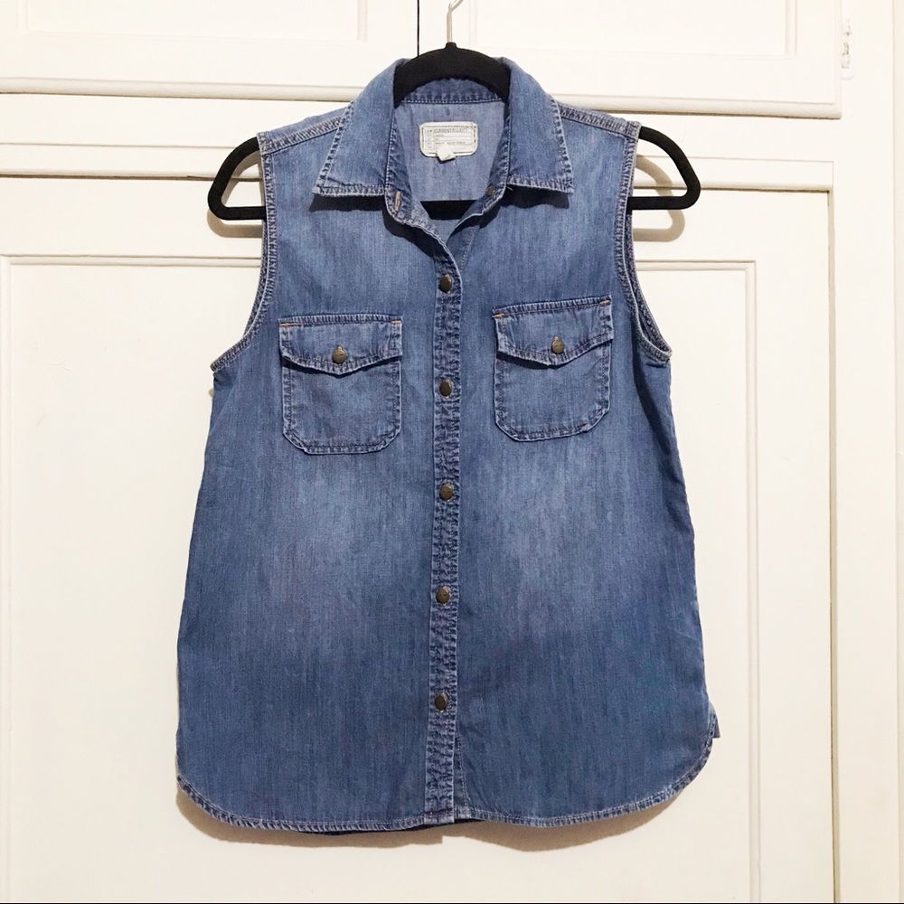 Current/Elliot Denim Button Down Tank - image 1